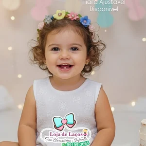 Tiara ajustável para aniversário ou batizado