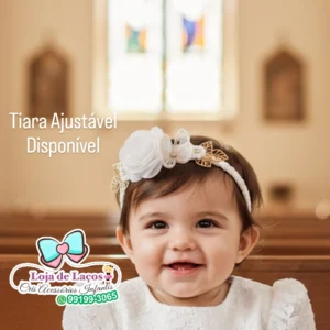 Tiara ajustável para aniversário ou batizado
