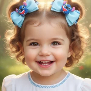 Par de Laços de cabelo infantil Stitch