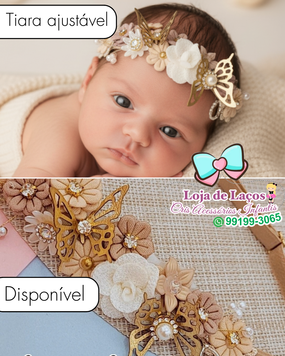 Tiara ajustável para aniversário ou batizado - Imagem 3