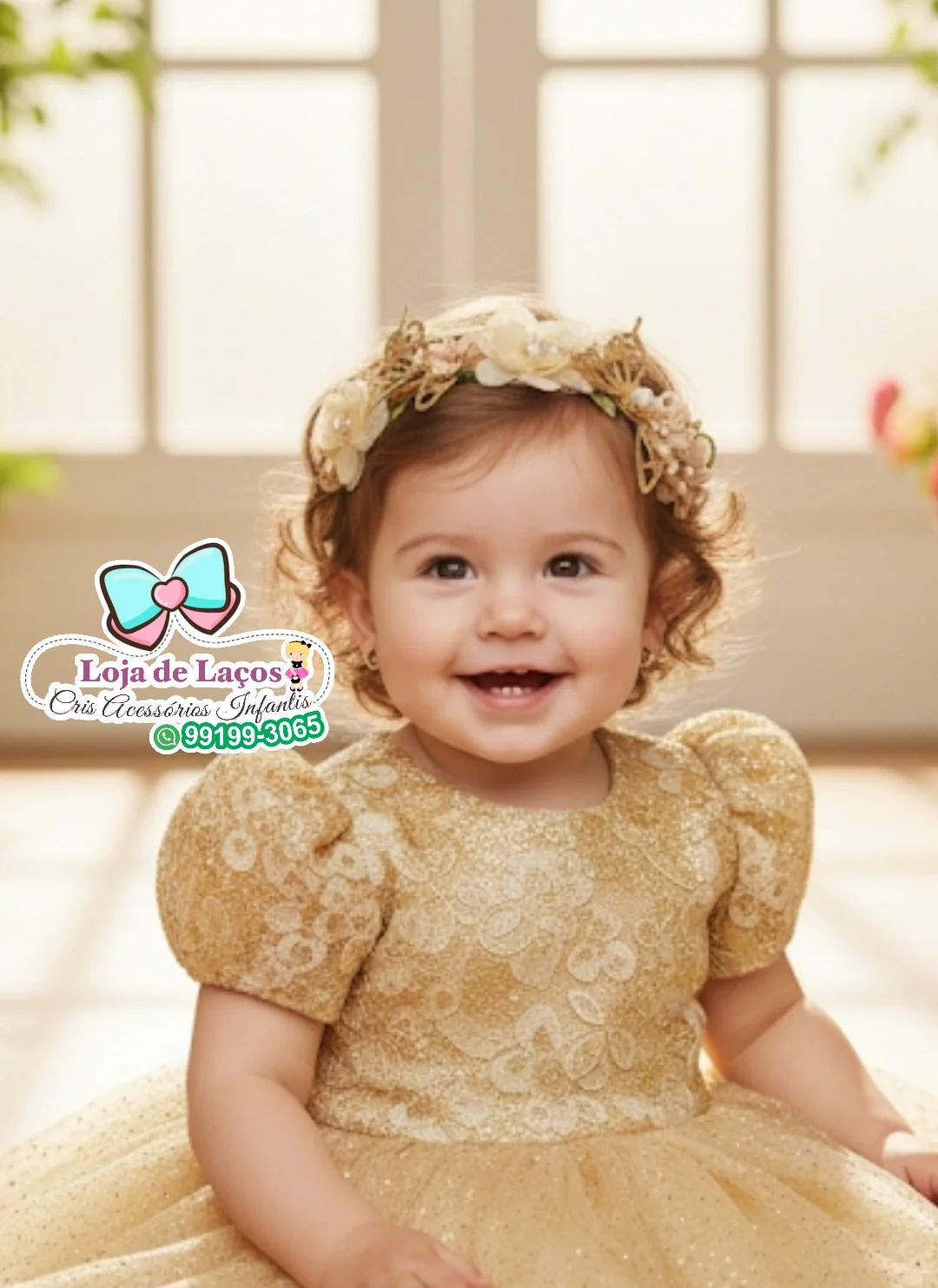 Tiara ajustável para aniversário ou batizado