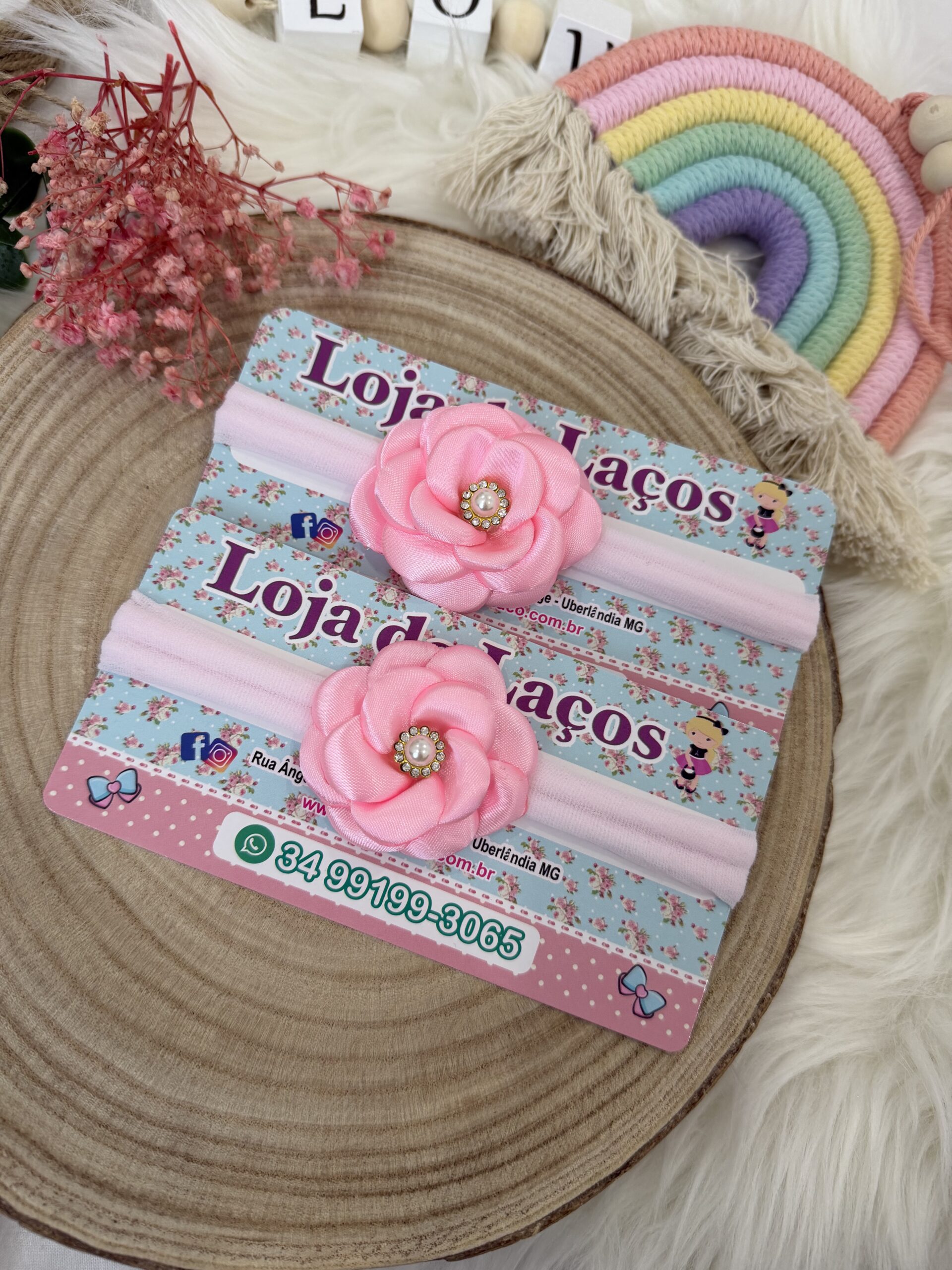 Laço de flor na faixa para bebê - Imagem 2