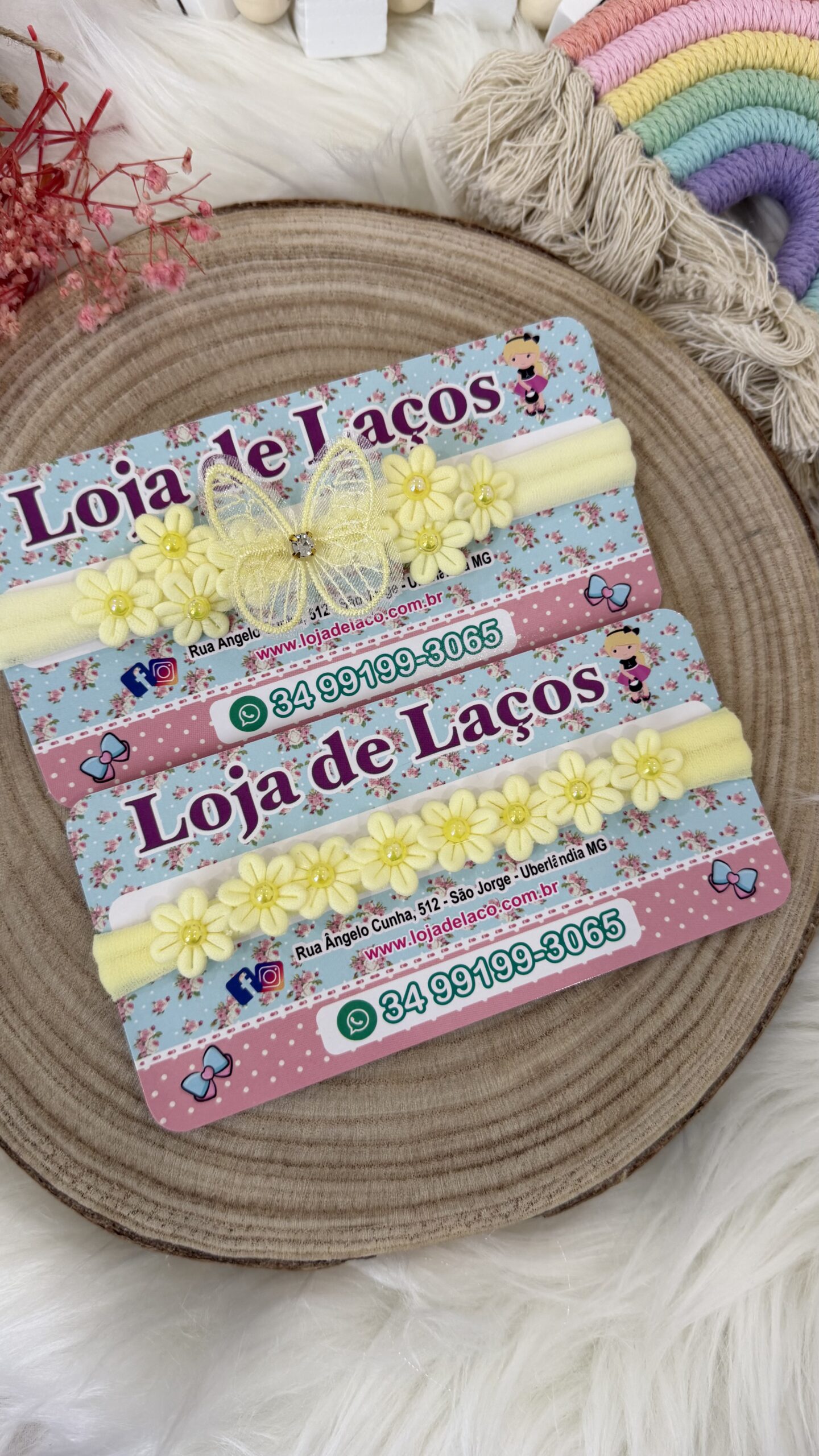 Laço na faixa para bebê com flores - Imagem 3