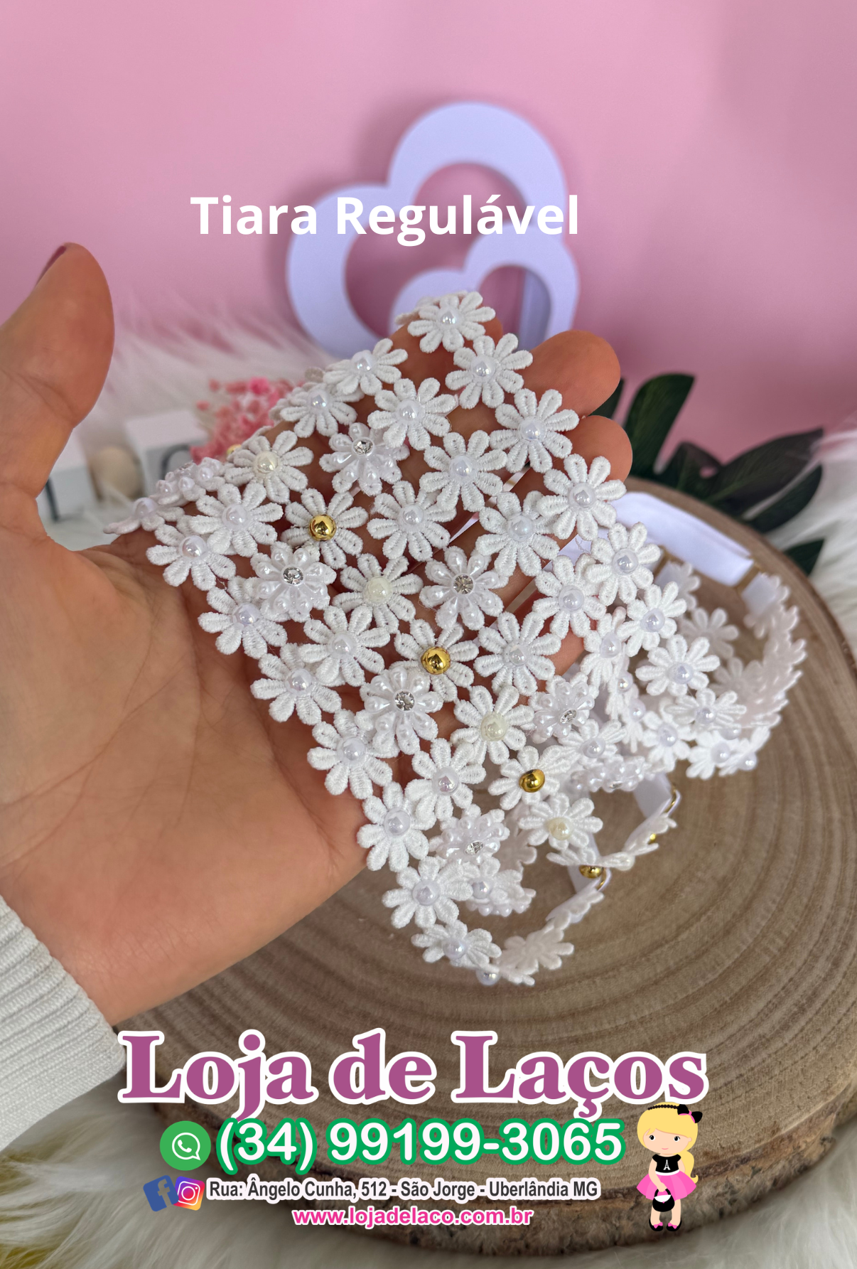 Tiara regulável Batizado - Imagem 3