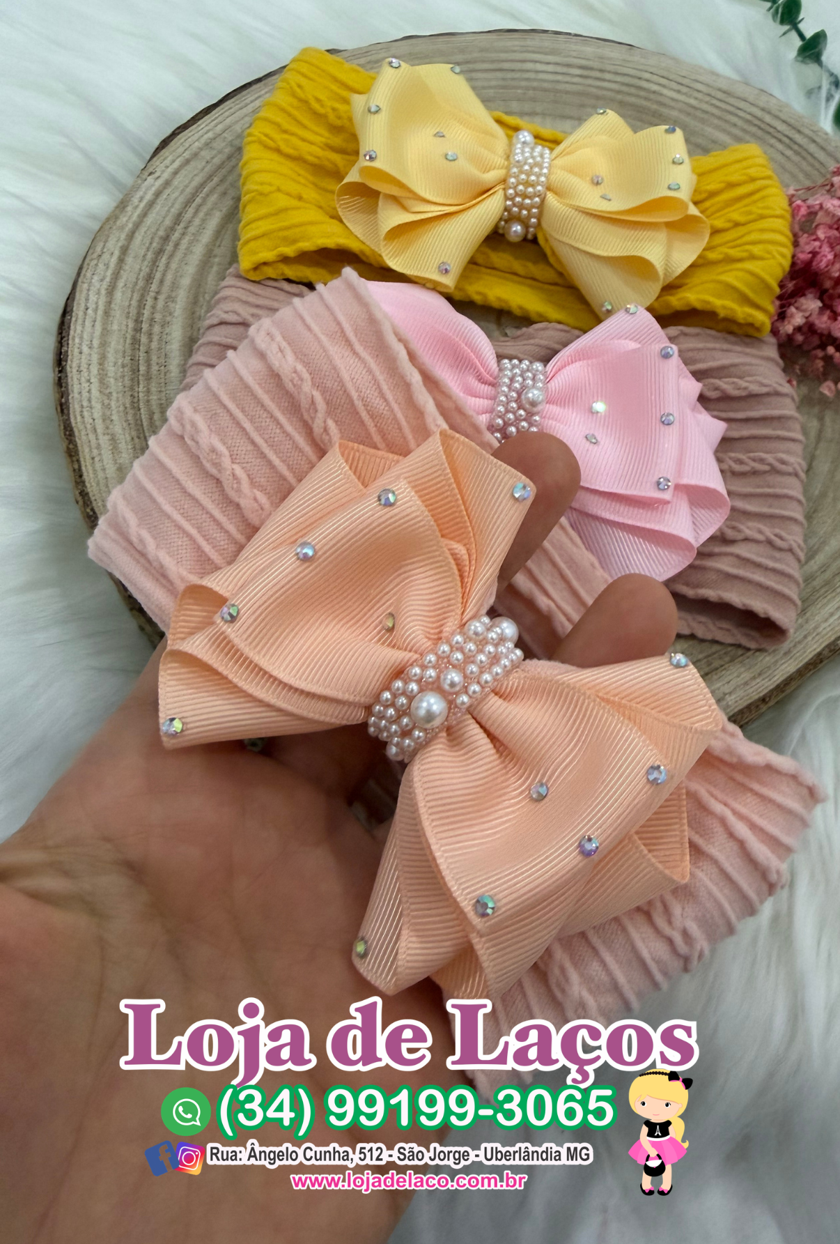 Turbante faixa com laço infantil - Imagem 7