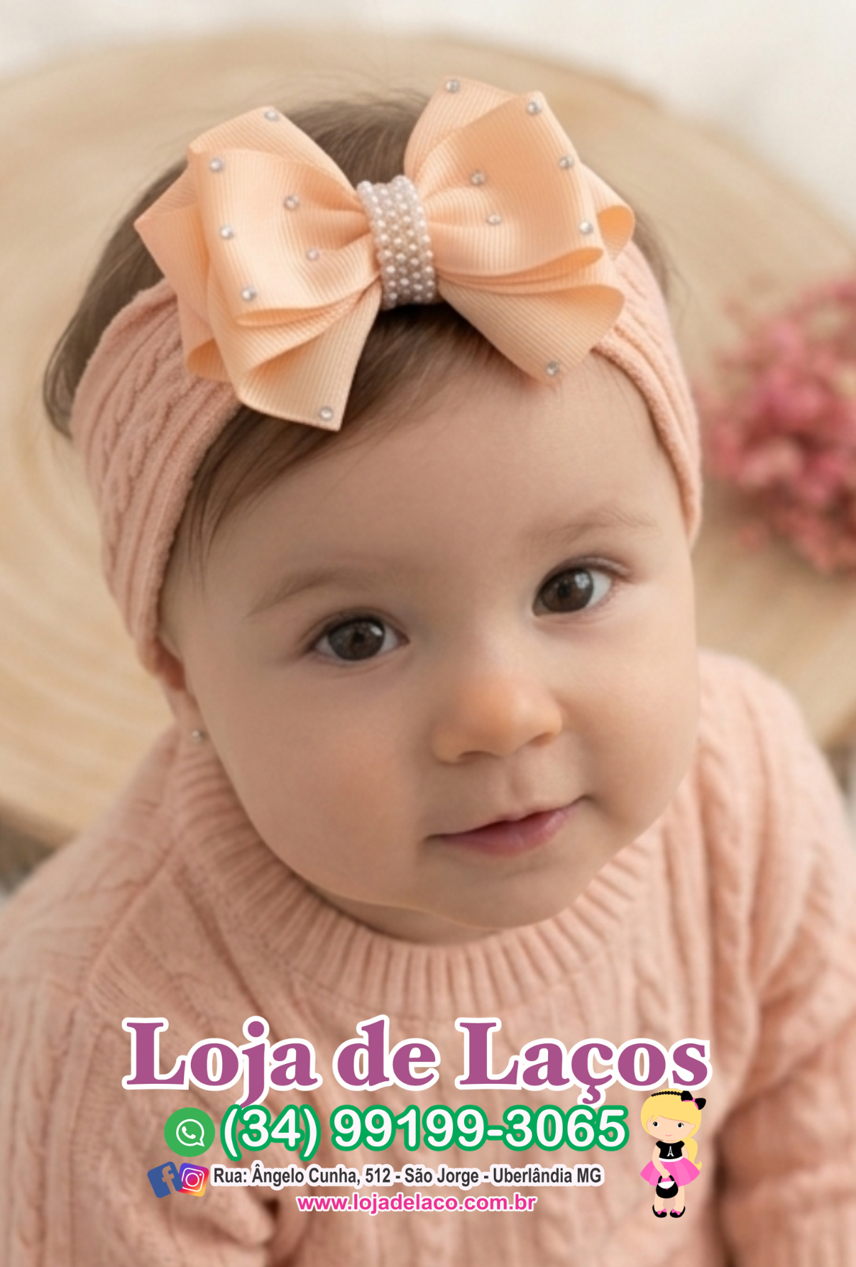 Turbante faixa com laço infantil - Imagem 5