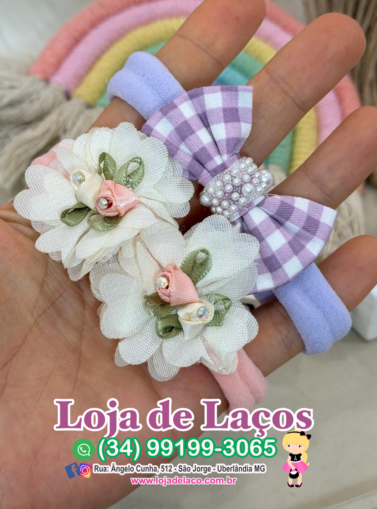 Laço na faixa para bebê