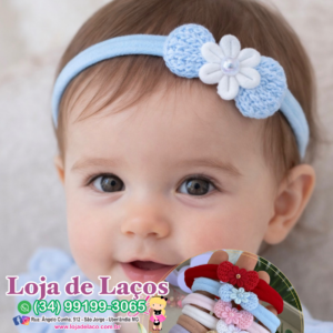 Laço na faixinha para bebe