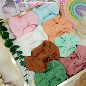 Turbante faixa com laço infantil